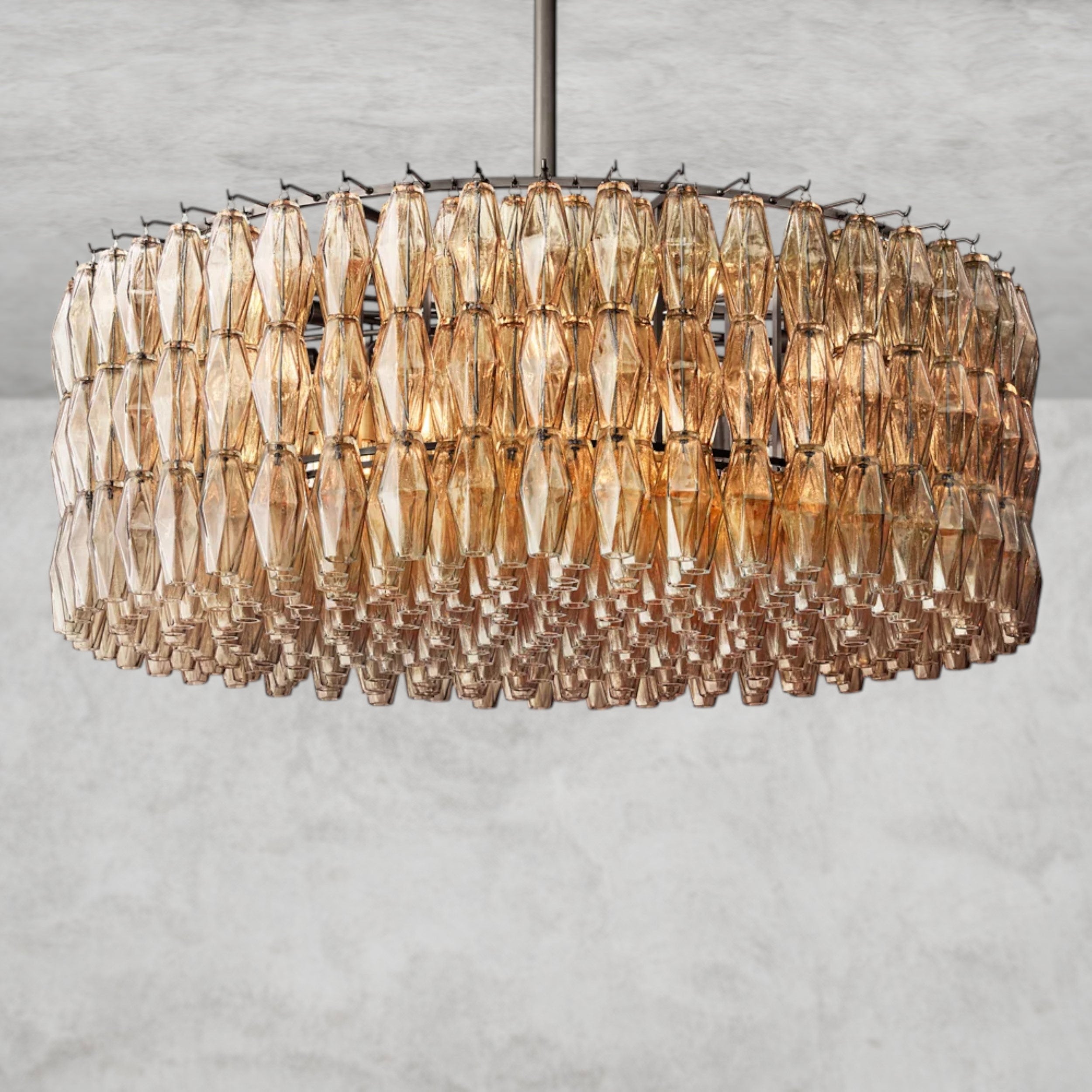 CHIARA CLEAR/ SMOKE GLASS ROUND CHANDELIER 37", 47", 62"